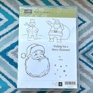 Stampin' Up! Jolly Old Saint Nick Clear Mount Cling Stamps, Set of 6 Stamps